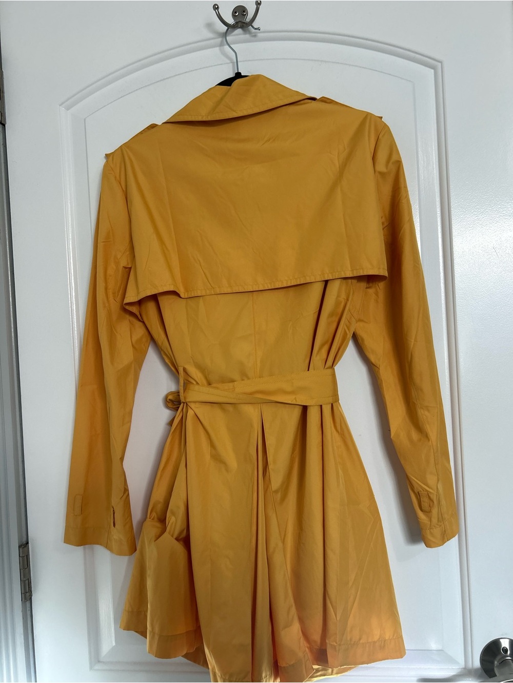 Lafayette 148 Mustard Yellow Trench Coat with Belt Size 8 Chic Fall Preppy 90s - Picture 7 of 16
